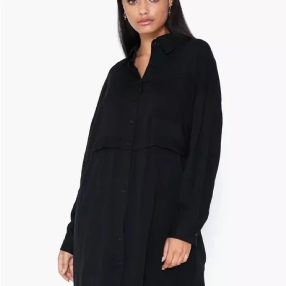 Leith Black Button-Up Blouse